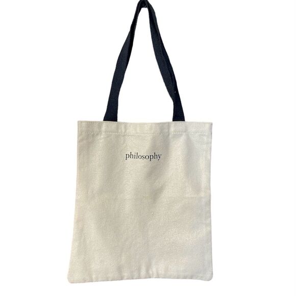 Philosophy Medium Size Iridescent Shimmer Canvas Tote Bag - Picture 1 of 10